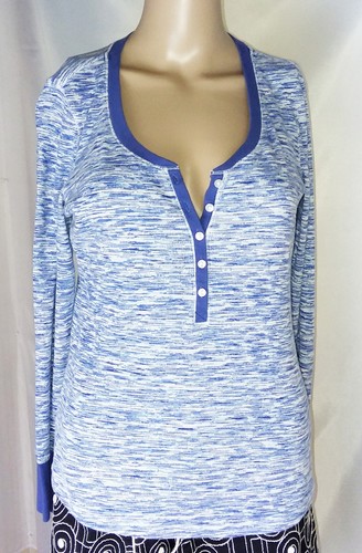 Camisa térmica de Victoria's Secret talla S/P azul con botones y apertura de cuello mangas largas - Imagen 2 de 5