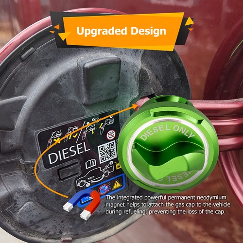 For 2019-2024 Ram 1500 2500 3500 3.0L 6.7L Magnetic Diesel Fuel Tank Cap GREEN - Picture 13 of 13
