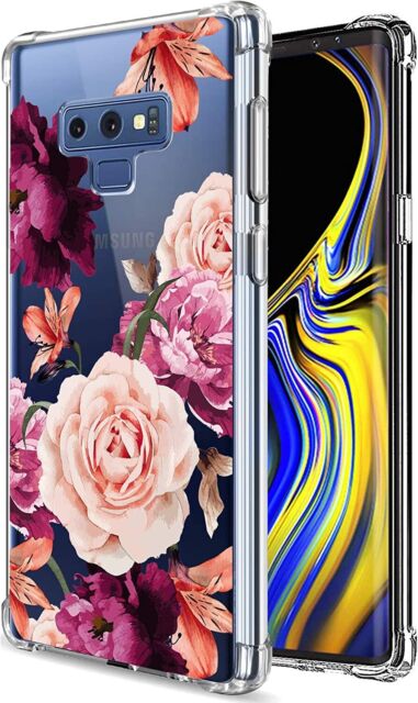 For Samsung Galaxy Note 9 Case Case Red Floral Girls Women Clear Cover TPU NEW For Samsung Galaxy Note 9 Case Case Red Floral Girls Women Clear Cover TPU NEW