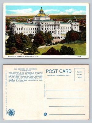 Carte Postale Ancienne Washington D.C. - Bibliothèque Du Congrès, Vue Surélevée (1901-1907)