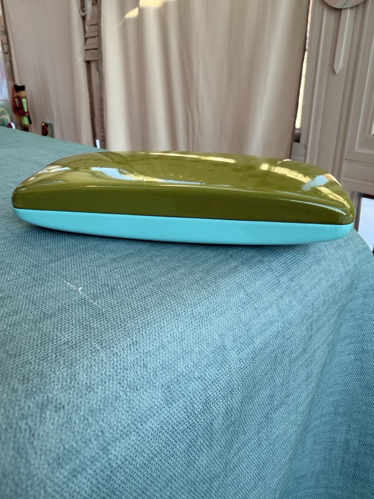 KATE SPADE, Green & Blue Turquoise Hard Shell Eye Glass Case And Cleaning Cloth thumbnail 7