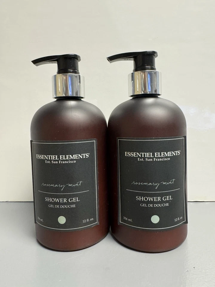 2 PACK Essentiel Elements Treatment Shower Gel Body Wash ROSEMARY MINT 12oz Pump - Image 2 of 4