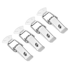 4 Pcs 1 Inch 304 Stainless Steel Spring Loaded Toggle Latch with Lock, Silver