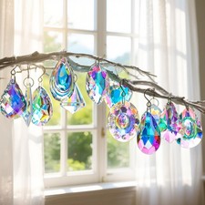 12 Pcs Colorful Crystal Suncatchers Prisms for Wedding Home Window Decor