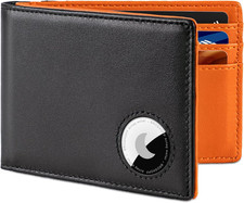 Airtag Wallet for Men, Bifold Full-Grain Leather Wallet for Apple Air Tag 1St 