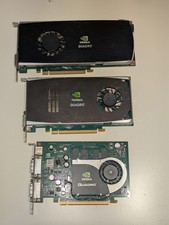 LOT OF 3 NVIDIA QUADRO FX, fx1700, fx1800, fx3800 VIDEO GRAPHICS CARDS