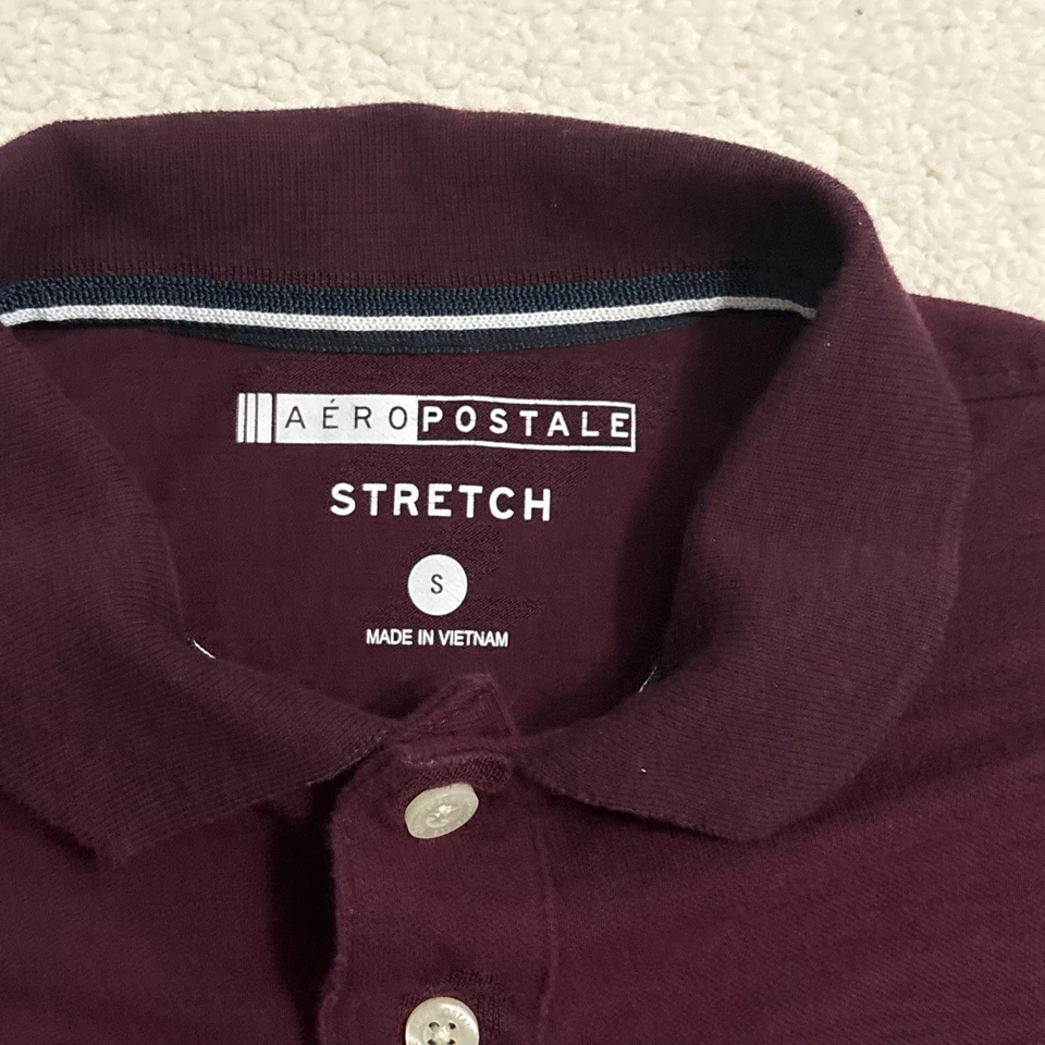 Aeropostale Polo Shirt For Boys Size Small, Color Red, Used - Image 4 of 4