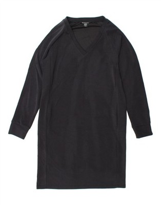 Athleta Damen Tall Langarm Pulloverkleid UK 14 Medium schwarz Polyester BE14