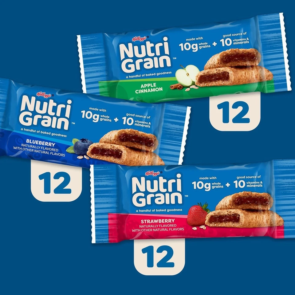 Paquete de Variedad de Barras Nutri-Grain 1.3 OZ, 36 paquetes Fresa Arándano Manzana Canela Foto 3 de 4