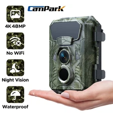 4K Campark Trail Camera 48MP Wildlife Hunting Game Camera No Glow Night Vision