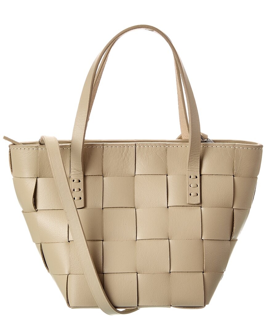 Женская кожаная сумка Dragon Diffusion из плетеной кожи белого цвета Os