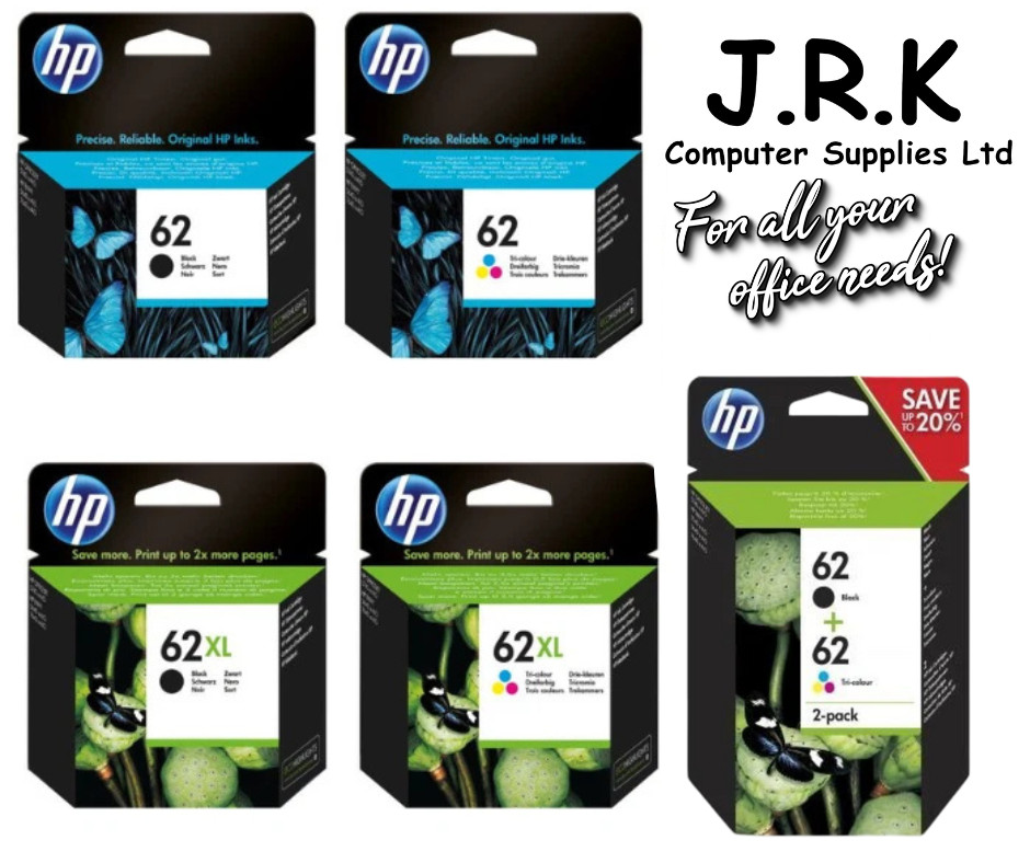 HP 62 / 62XL Black & Colour Ink Cartridges lot