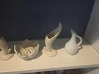 White Ceramic Matte Decorative Vases and Jug Collection for Home Display Décor