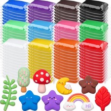 VioraWhite 144 Pcs Air Dry Clay Bulk 76 oz Mardi Gras Soft DIY Modeling Clay ...