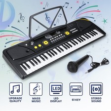 61-Key Digital Music Piano Keyboard Electronic Musical Instrument w/Stand Mic