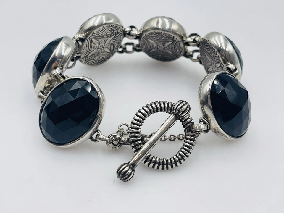 Pulsera Stephen Dweck de plata de ley y ónix negro Foto 2 de 4