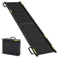 Folding Dog Ramp for Car with Plastic Non-Slip Surface for Large Dogs-Black