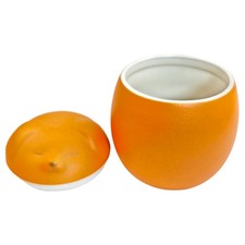 Smiley Dog Shaped Orange Pet Urn 4.9x4.3 inches For Small Dog And Cat Ashes