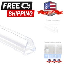 Shower Door Side Seal Strip,118 Inch U-Type Frameless Shower Door Seal, U-Typ...