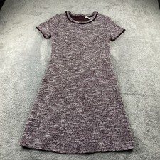 Ann Taylor LOFT Fringe Short Sleeve Sheath Dress Womens 2 Burgundy Short Sleeve