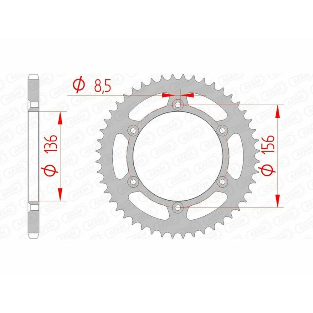 AFAM Standard Steel Crown 14206-Step 520 For Motorcycle Parts Accessories