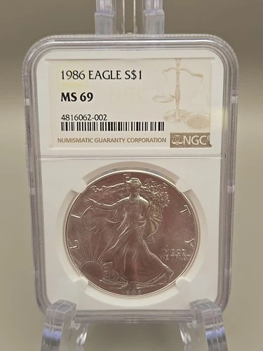 1986 $1 American Silver Eagle - NGC MS69