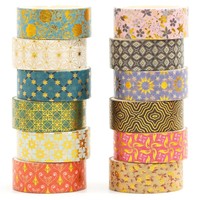 12 Rollen Washi Tape Set Goldfolie Deko Masking Tape Diy Kunst Basteln Galaxie