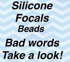 Silicone focal beads for beaded pen jewelry making bad words 3 pcs Fresh
