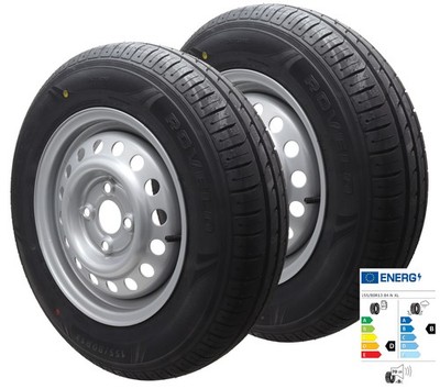2x Komplettrad 155/80R13 84N 100x4 155 R 13 PKW Anhänger Rad Felge 4Jx13 Reifen