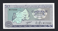 NATIONAL BANK OF RWANDA - 50 FRANCS 1-1-1976 P-7c SDS UNC