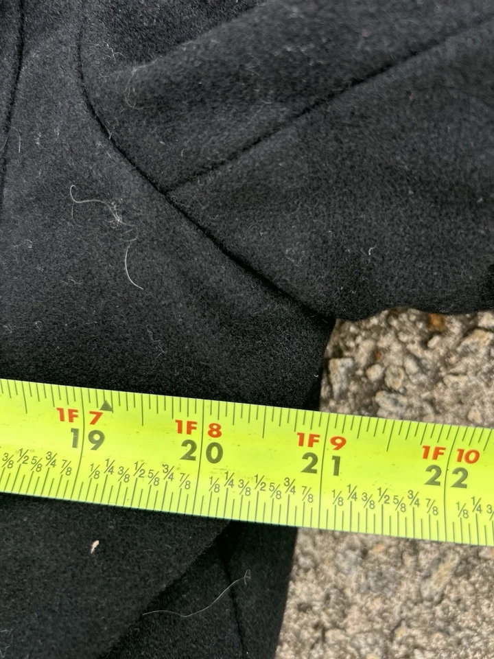 Abrigo Chaqueta de Campo Militar Merona Cuatro Bolsillos Para Hombre Mediano Mezcla de Lana Negro Foto 3 de 4