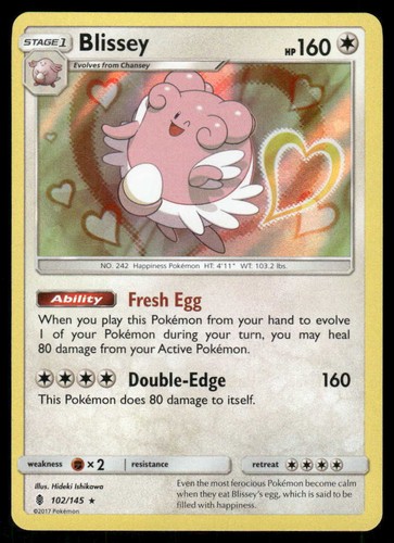 Pokemon Blissey Guardians Rising 102/145 Holo Rare NM/M