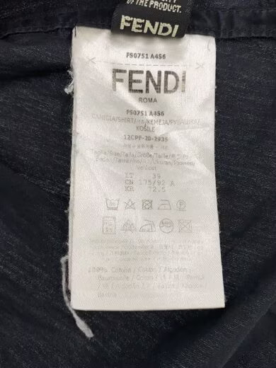 FENDI/Long Sleeve Shirt/Size 38/Cotton/Black/Solid/FS0751 A4S6 thumbnail 4