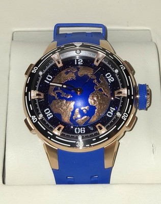 INVICTA Celestial Elarion 44mm Automatic Watch Blue/Gold 3D Planet Dial & CF Box