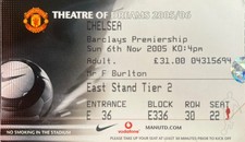MANCHESTER UNITED V CHELSEA-06/11/05-BARCLAYS PREMIER LEAGUE TICKET.