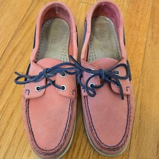 Sebago Pink Docksides suede leather womans size 9 Preppy