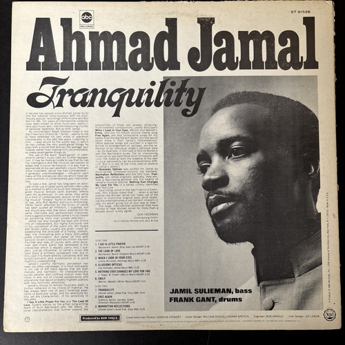 AHMAD JAMAL TRANQUILITY LP 1968 ABC RECORDS #ST 91526 VG+ - Bild 3 von 6
