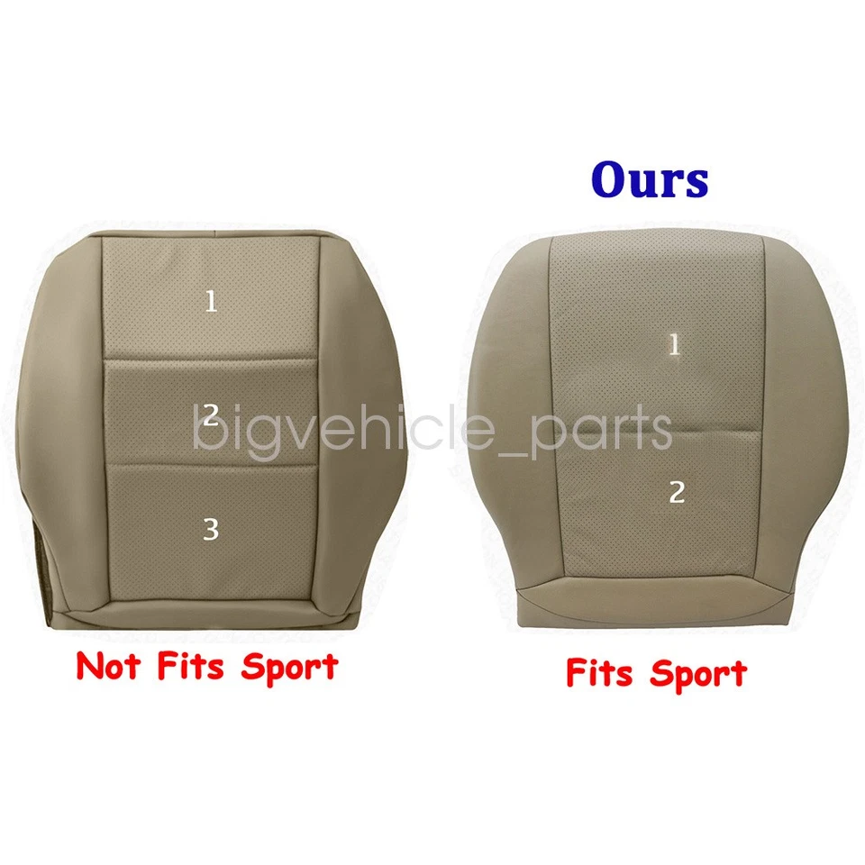 For 08-15 Mercedes Benz GLK 250 350 SPORT Driver Bottom Leather Seat Cover TAN - Imagem 2 de 4