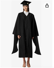 5'7" - 5'9"  Masters Graduation Gown Robe Black Excellent condition