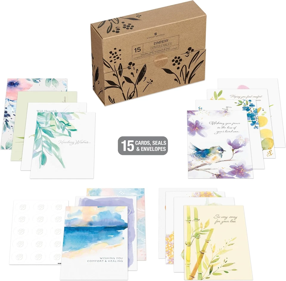 American Greetings Deluxe Boxed Sympathy Card Assortment (15-Cards) - Image 3 of 4