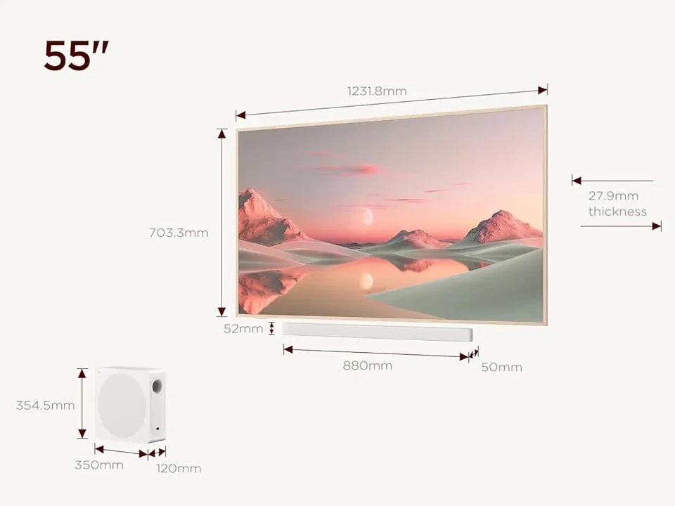 TCL NXTVISION A300 PRO 55 Inch QLED PRO TV, 4K UHD Art TV, Magnetic Frame Design - Immagine 2 di 4