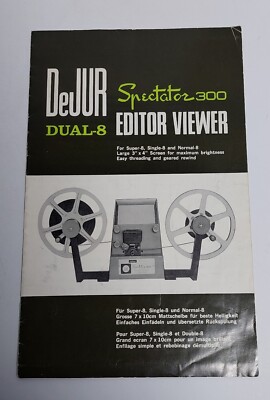 Vintage DEJUR Spectator 300 Dual-8 Editor Viewer INSTRUCTION BOOK Manual