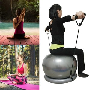 Yoga-Ball-Stability-Base-Ring-Resistance-Band-Pump-60cm-23-62in-Premium-Exercise