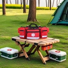 Red First Aid Kit Premium Emergency Kits for Home, Office, Car, Outdoor, Hiking
