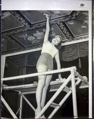 Vintage unknown celebrity photo - rare blackand white painting ceiling scaffold