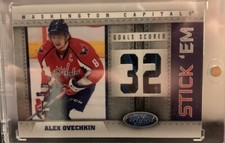 2011-12 ALEX OVECHKIN PANINI CERTIFIED STICK 'EM GAME USED STICK SP 02/10 3CLR+