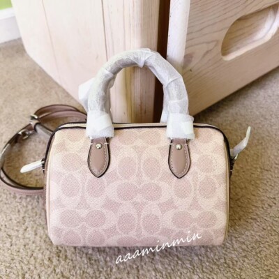 Coach Mini Rowan Crossbody Bag In Blocked Signature Canvas