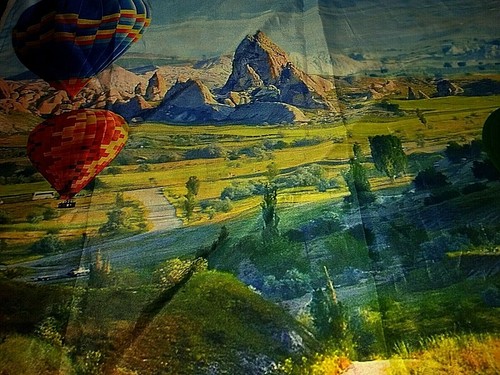 HOT AIR BALLOON Shower Curtain FABRIC COLORS BRIGHT MIOMARE 72" X 78" BLUE  - Picture 8 of 9