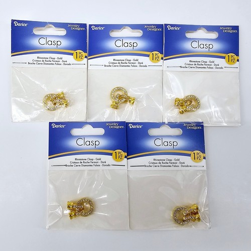 5 Darice Jewelry Designer® Clasps - Gold -Kumihimo Cord Clasps - 5 New In Pack
