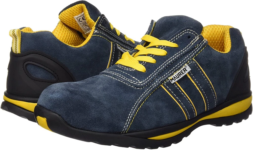 SCARPE ANTINFORTUNISTICA MAURER SEWARD S1P BLU PETROLIO-GIALLO SCARPE DA  LAVORO